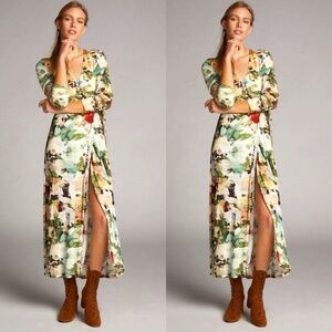 Anthropologie Painterly Wrap Maxi Dress - Medium